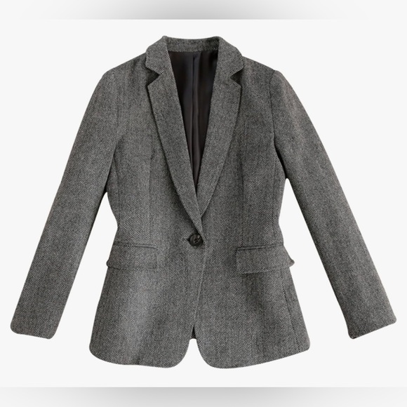 ANTONIO MELANI Jackets & Blazers - Antonio Melani Single Breasted Melissa Style Gray Linen Blazer Jacket Size 8